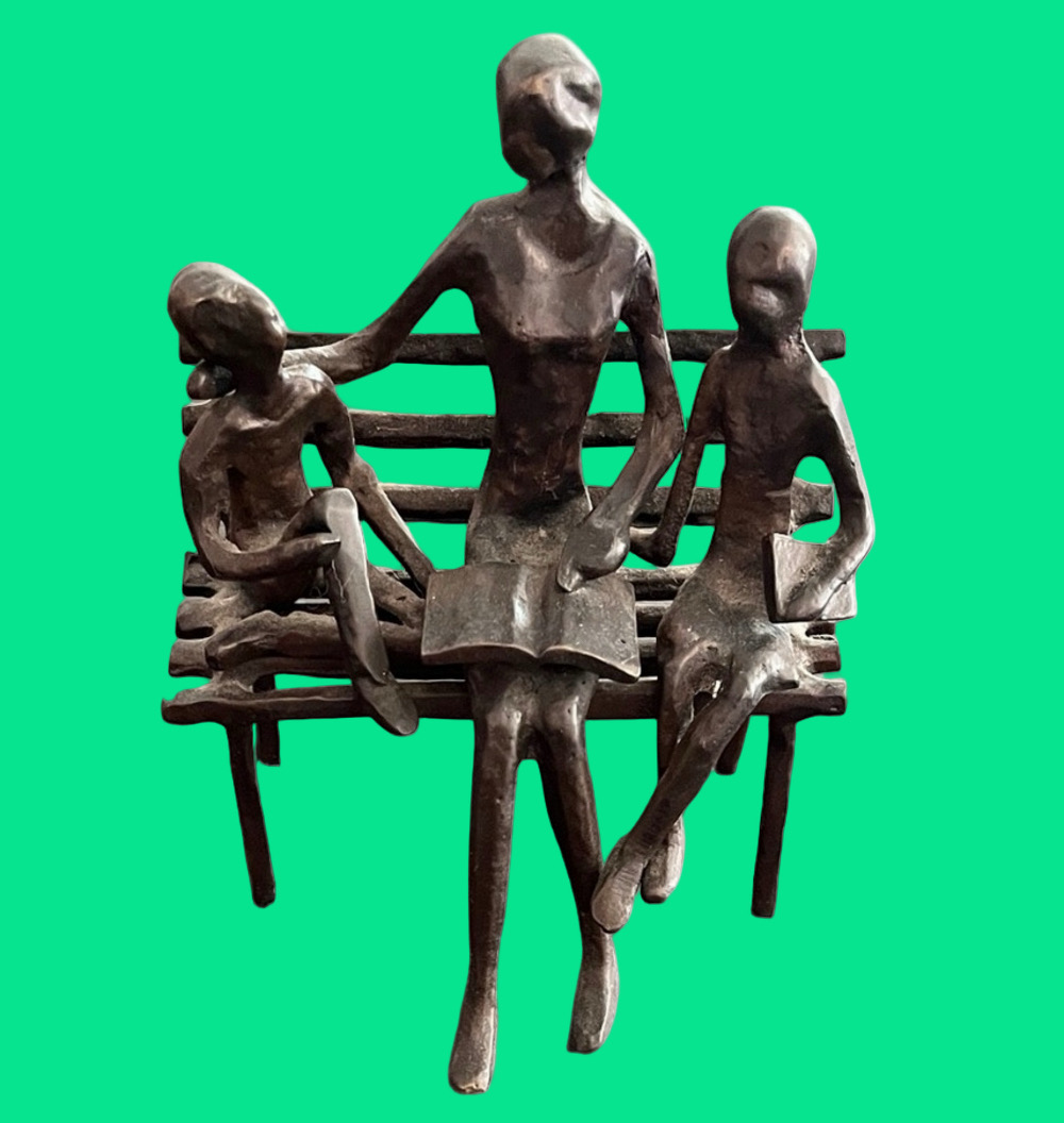 Zylstran Handmade Figurine/Sculpture ~ Mother & Children Sculpture NWOT